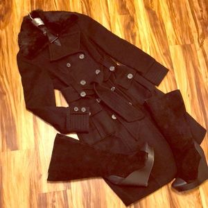 Black Bebe Dress Coat